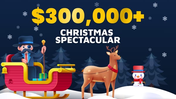 $300,000+ Christmas event with a man in a sleigh, reindeer, and snowman.